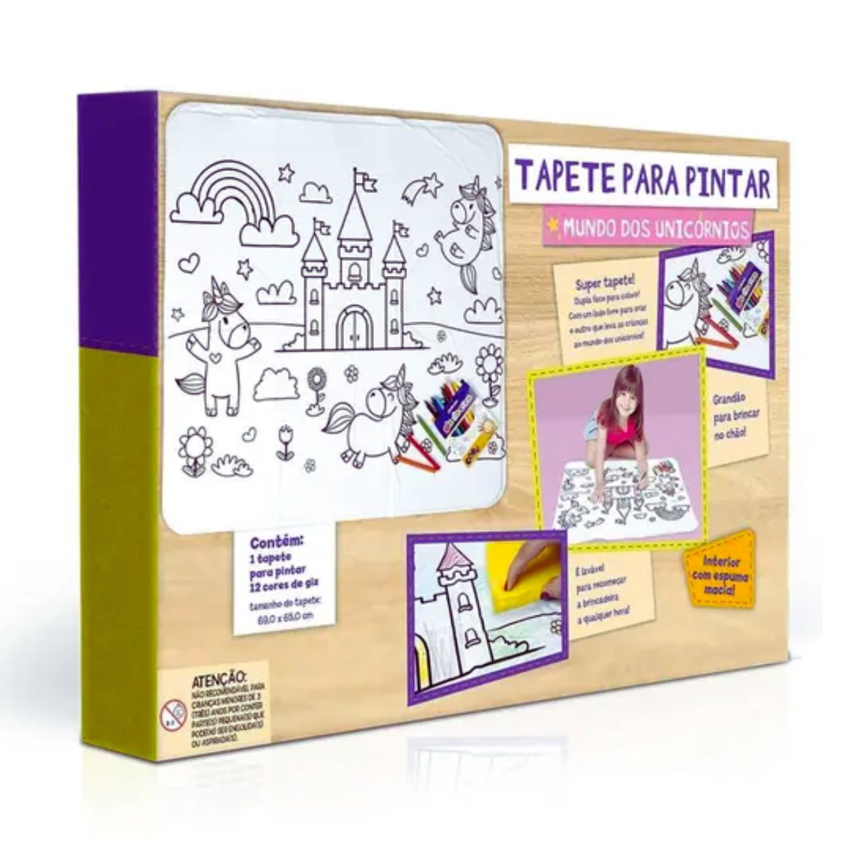 Brinquedo Tapete Para Pintar Lavável Unicórnios - Toyster Brinquedo Tapete Para Pintar Lavável Unicórnios - Toyster